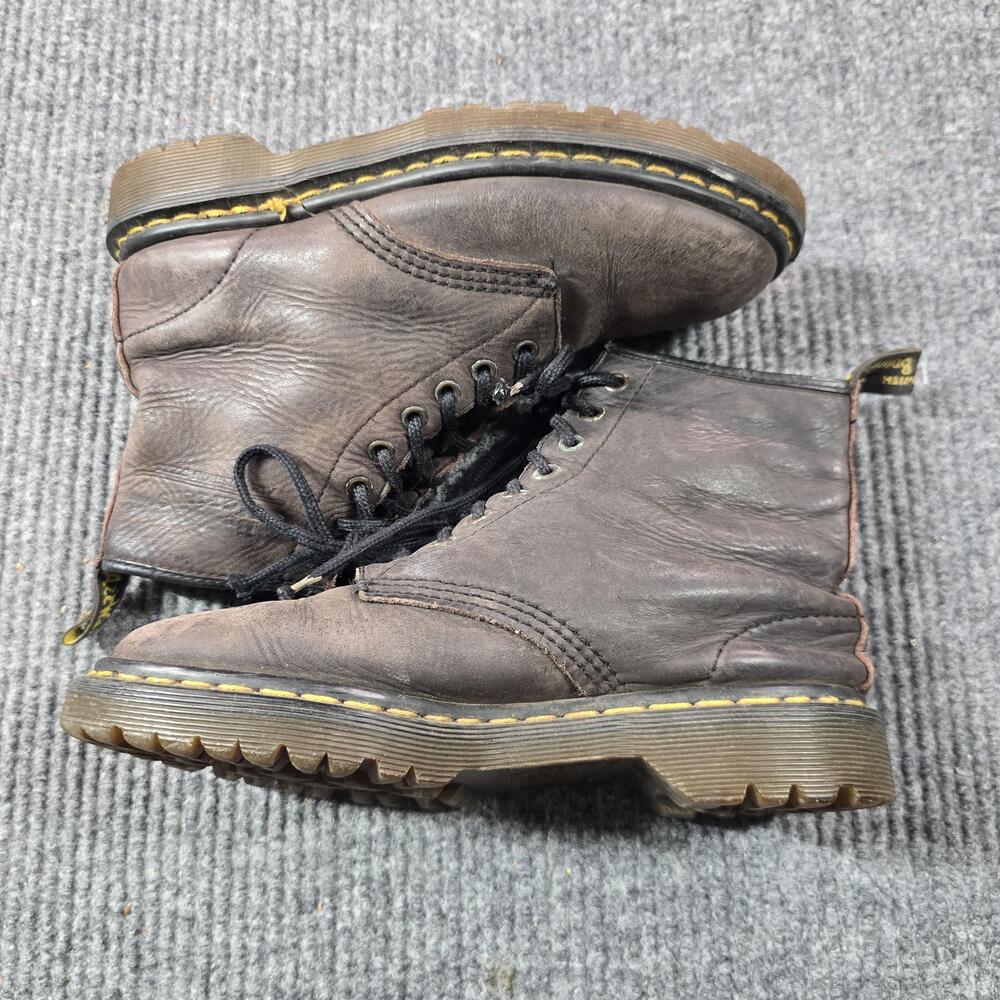 Dr. Martens Boots Mens Size 5 Brown Leather Combat Round Toe Made In England